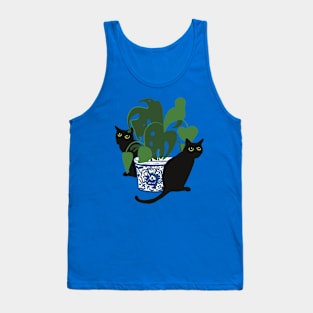 Black cats with potted plant Tank Top